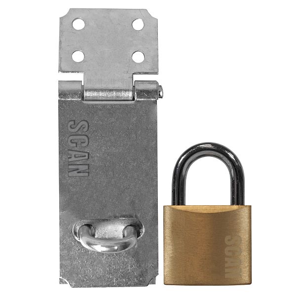 Scan Galvanised Hasp and Staple with Padlock