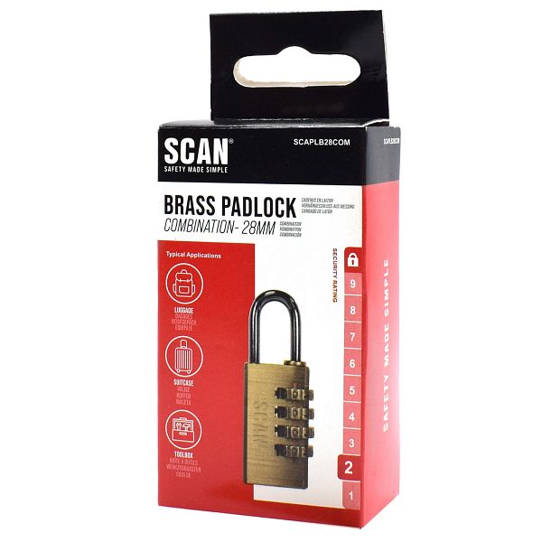 Scan Brass Combination Padlock