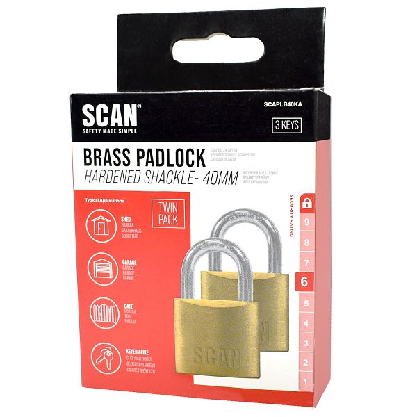 Scan Brass Padlock with 3 Keys
