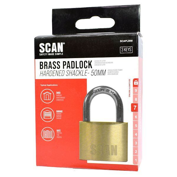 Scan Brass Padlock with 3 Keys
